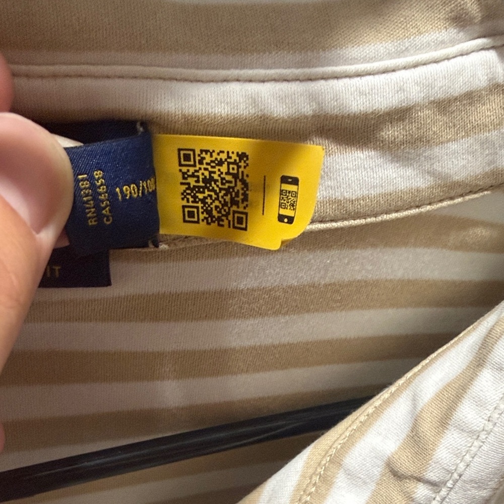 Ralph Lauren Classic Fit Beige and White Polo